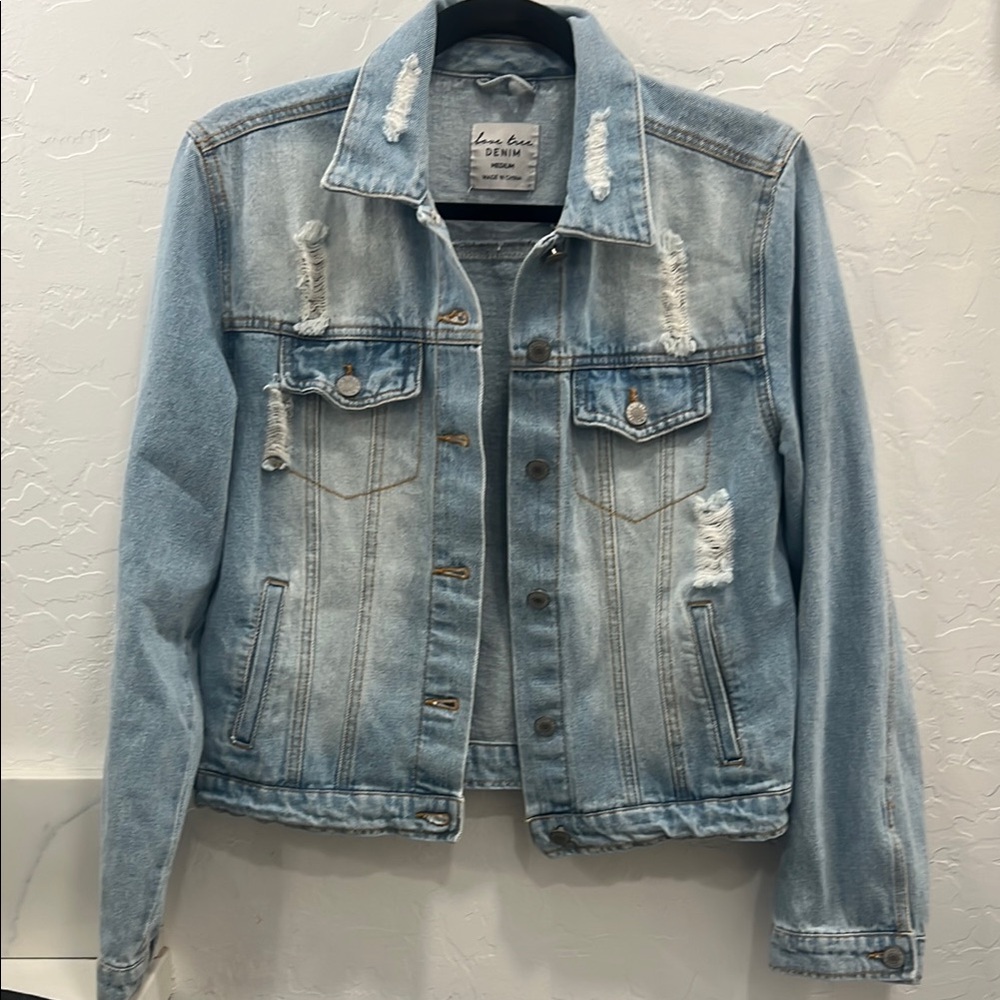Light Blue Distressed Denim Jacket